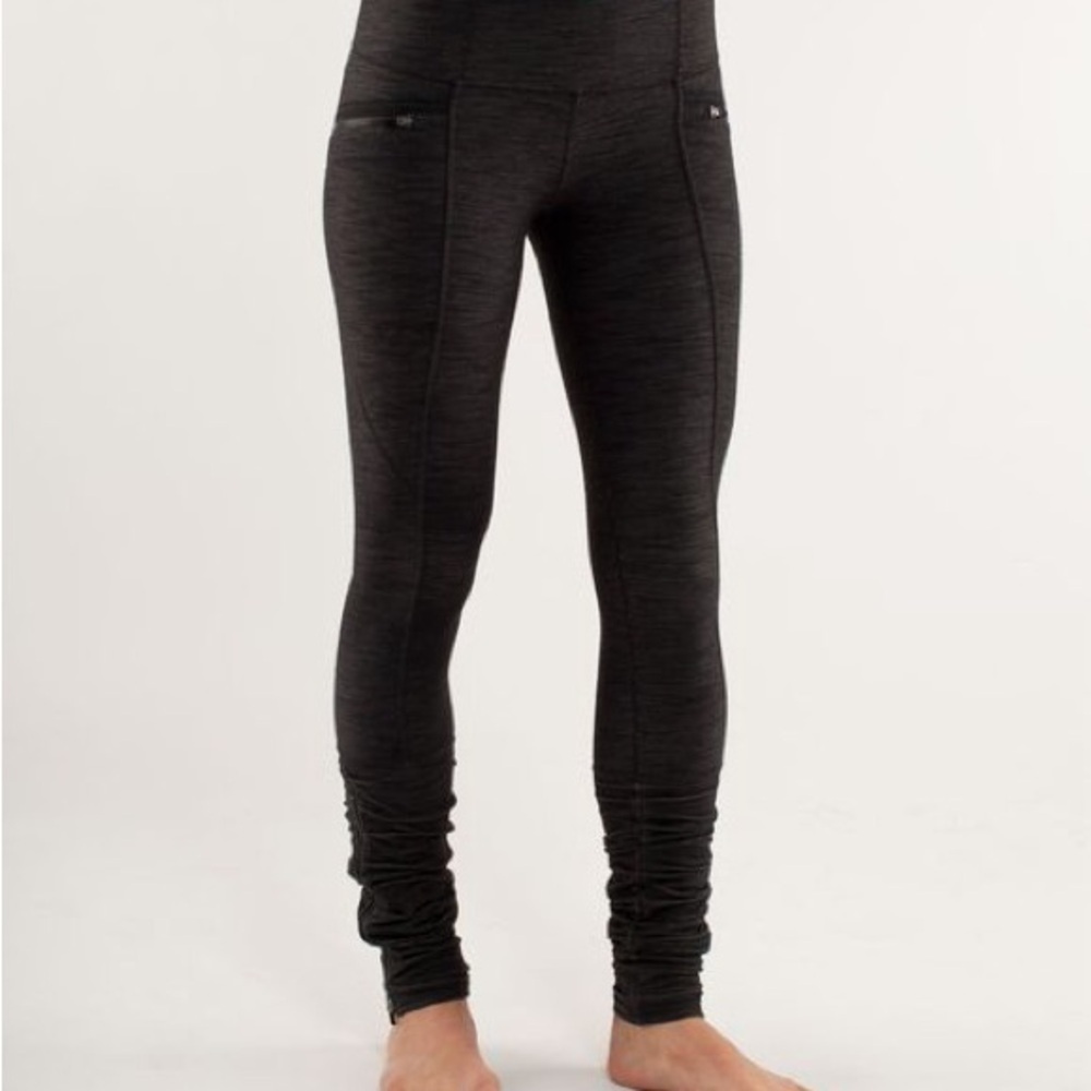 Lululemon Insight Pant Leggings Black Deep Coal Slub Denim Size 8 limited e
